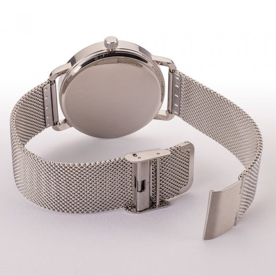 zilveren Milanese horloge 