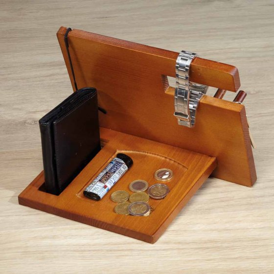 Houten organizer met sleutelhouder 