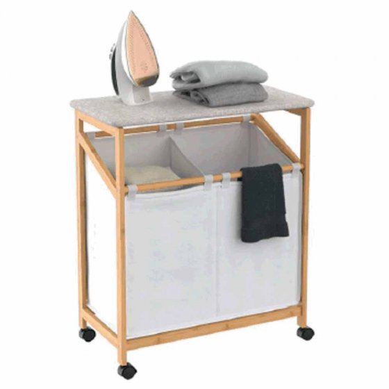 Strijkplank met wasmand