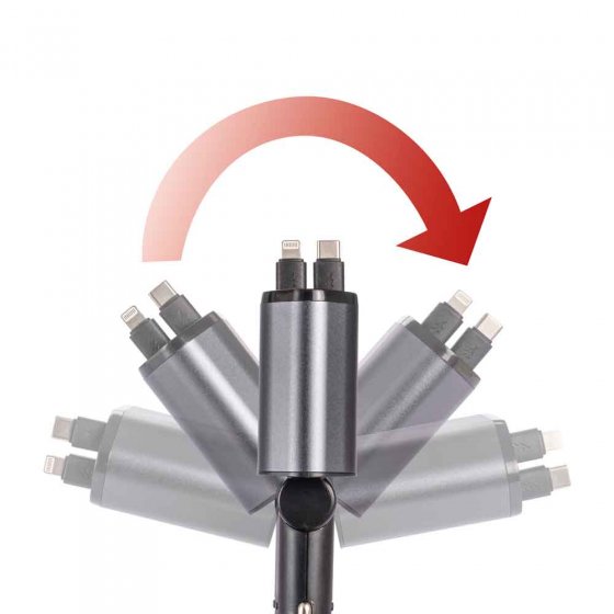 4-in-1 autolader met 4 kabels 