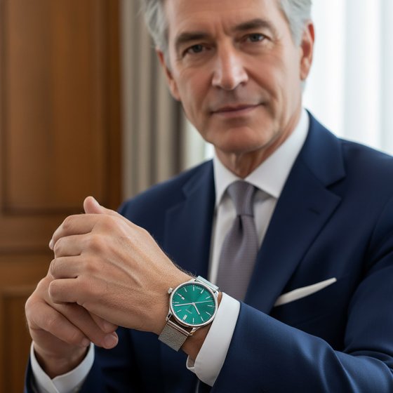 Herenhorloge Milanaise  Groen