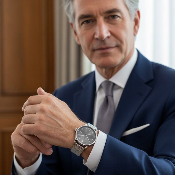 Herenhorloge Milanaise  Grijs
