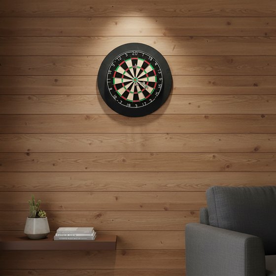 Sisal dartbord met beschermring voor de muur 
