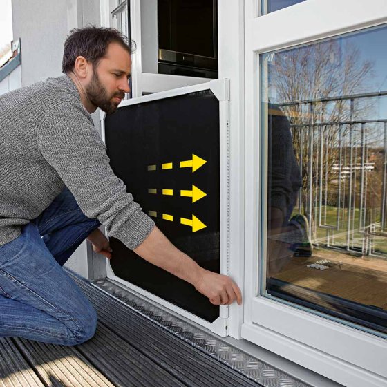 Telescopisch hor voor balkon- en terrasdeuren, wit 