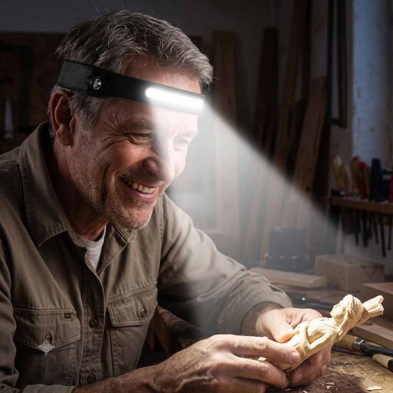 Hoofdlamp met sensor 