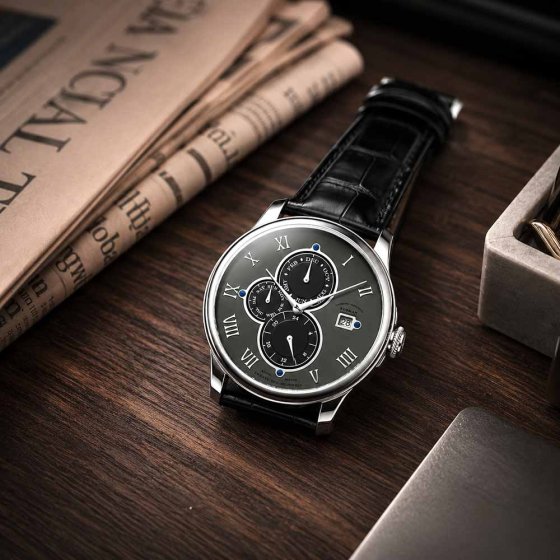 Luxe herenhorloge met leren band 