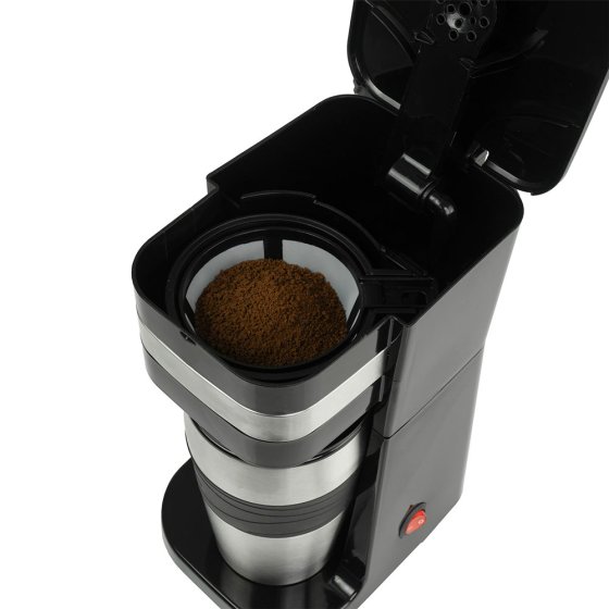 Koffiezetapparaat voor één kopje met reisbeker 