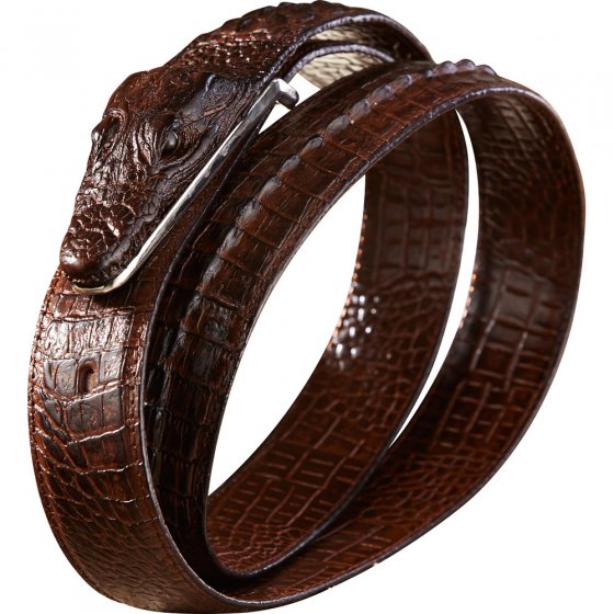 Leren riem ’Alligator-kop’ 