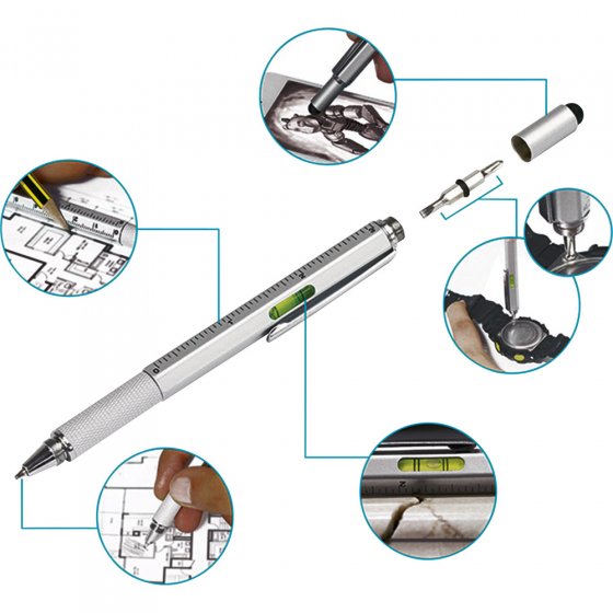 Multifunctionele 6-in-1 pen 