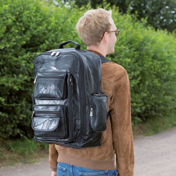 Leren trolley-rugzak