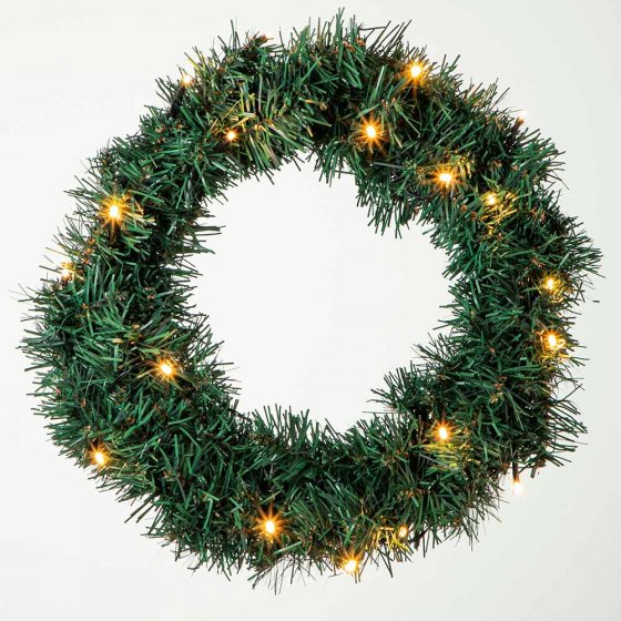 LED-kerstbomen en krans 