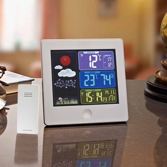 Weerstation met radioklok 