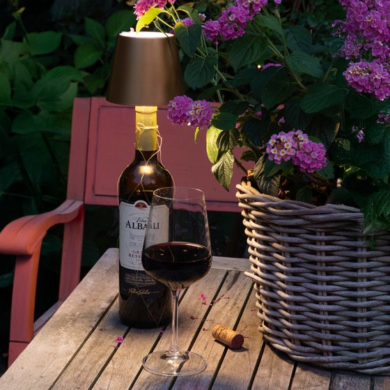 De creatieve flessenlamp 