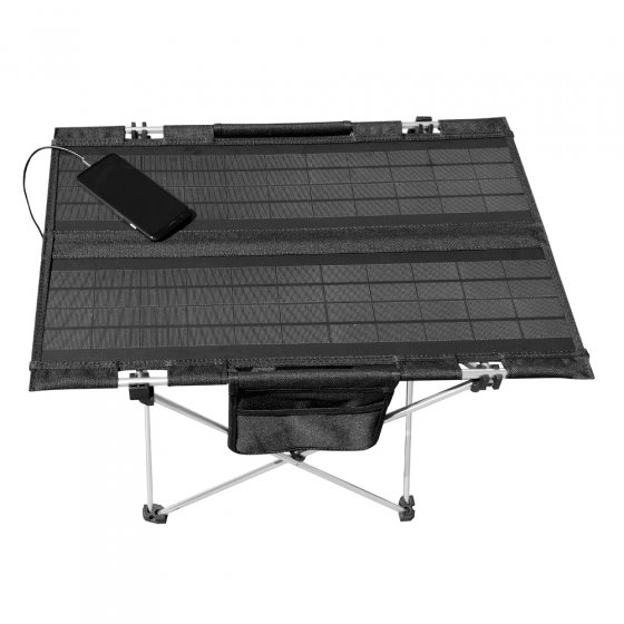 Inklapbare campingtafel met zonnepaneel