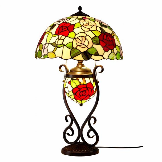Tafellamp "Rozen" in Tiffany-stijl 