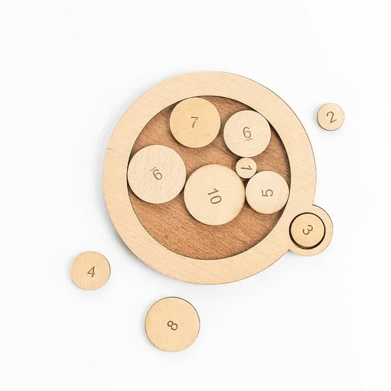 Schijf-puzzelspel „Getallencirkel“ 
