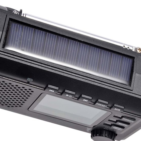 DAB+-radio met draaihendel en zonne-energie, met kleurendisplay 