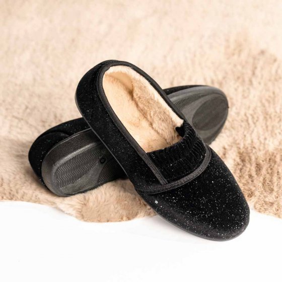 Comfortabele pantoffels met glamour 