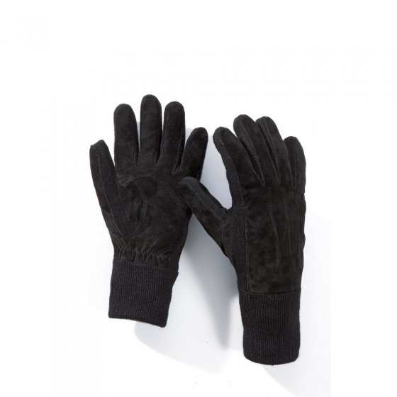 Lederhandschoenen met breiwerk