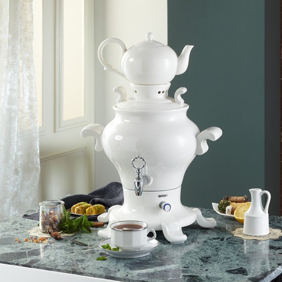Porseleinen samowar ’Odette Blanc’