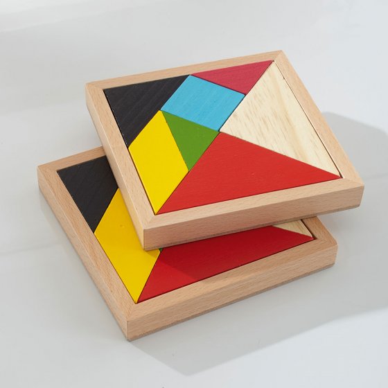 Houten tangramspel Set van 2 stuks