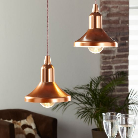 Draadloze lampen in koper-look Set van 2 stuks