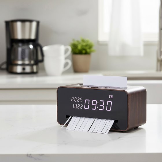 Tafelmodel papiervernietiger met klok