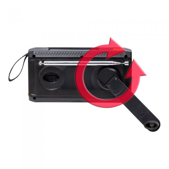 DAB+-radio met handmatige oplader en zonne-energie 