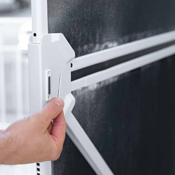 Telescopisch hor voor balkon- en terrasdeuren, wit 