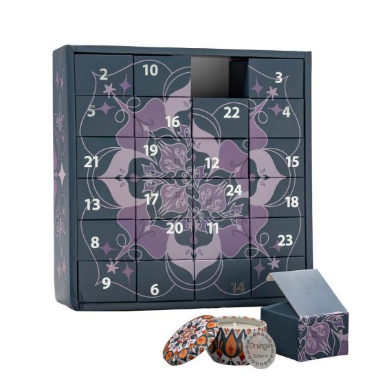 Adventskalender met mini-geurkaarsjes 