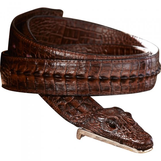 Leren riem ’Alligator-kop’ 