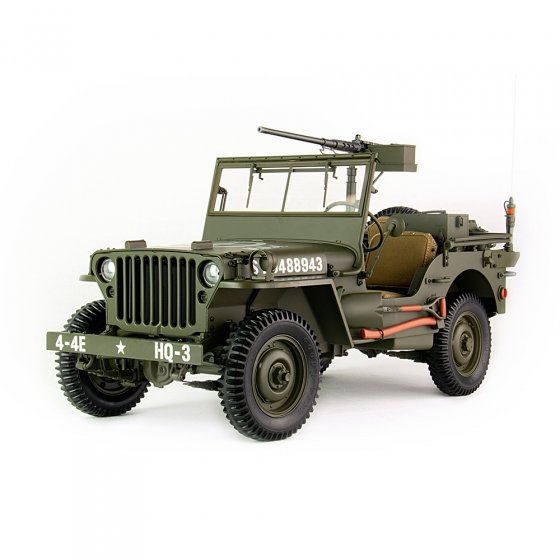 Willys Jeep MB met aanhanger en geschut 