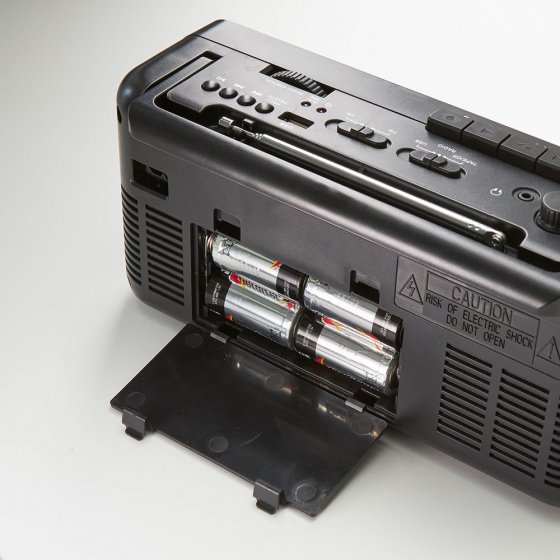 Draagbare cassetterecorder met opnamefunctie 