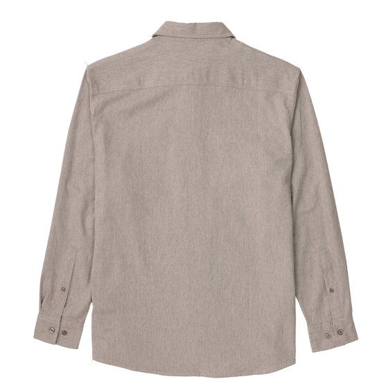 Flanellen overhemd met doorlopende ritssluiting 3XL (47/48) | Taupe