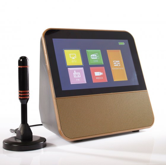 Draagbare dvb-T2 speler met DAB+-radio 