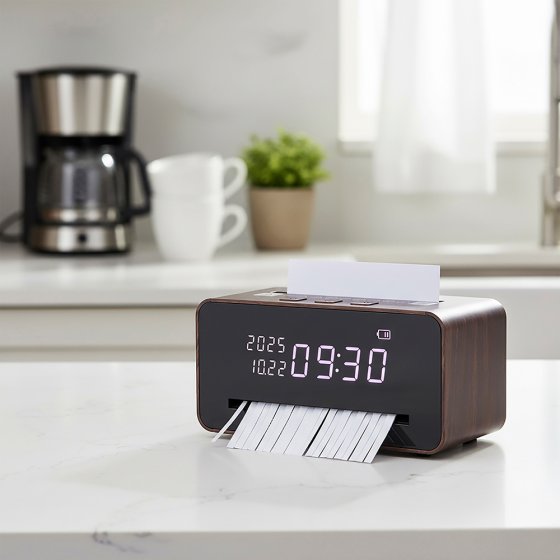 Tafelmodel papiervernietiger met klok 