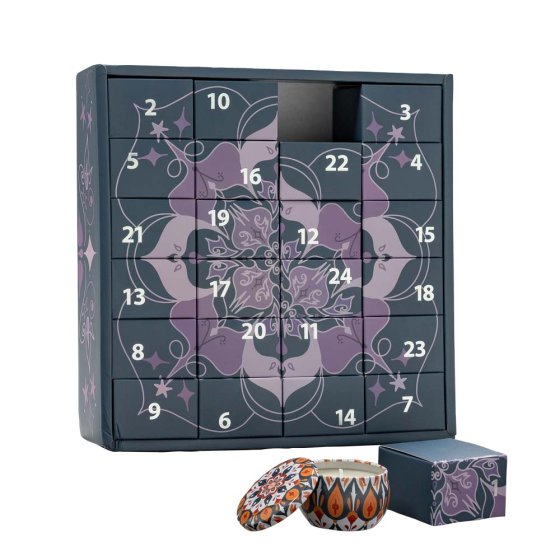 Adventskalender met mini-geurkaarsjes 